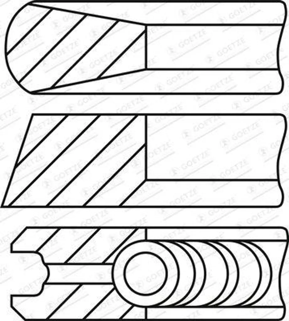 Segments de piston contre fumée bleue et perte de puissance 0640W9 OE