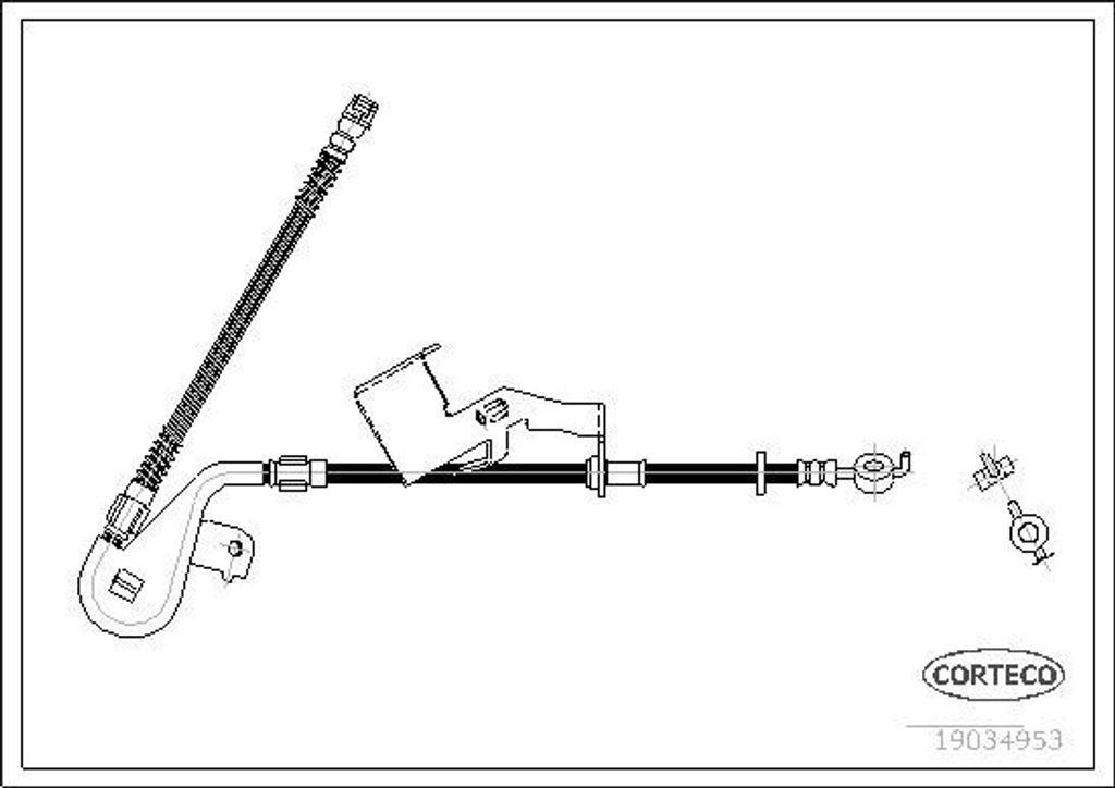 CORTECO 19034953 Bremsschlauch Vorne Links passend für PEUGEOT 407 SW (6E) 407 (6D) 407 Coupe (6C)