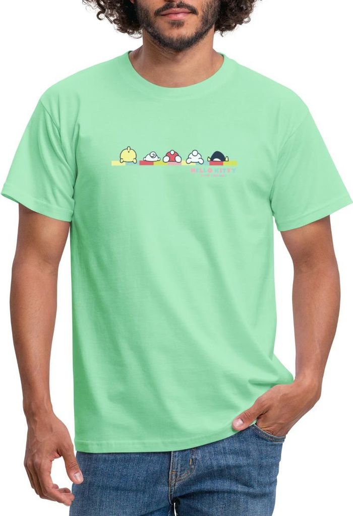 Spreadshirt Hello Kitty And Friends Pose Männer T-Shirt, S, Mintgrün
