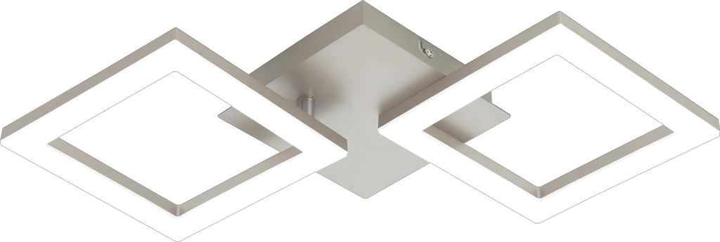 A modern ceiling light with two square frames.