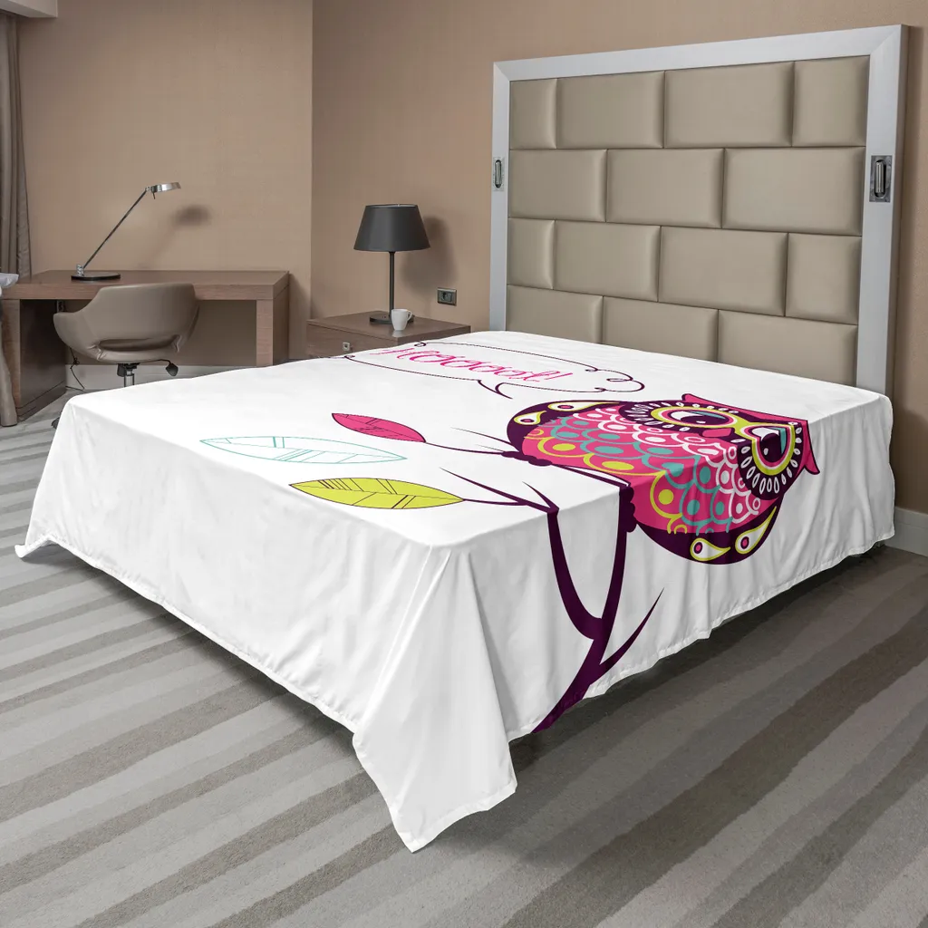 Drap de lit pour décoration de chambre hibou mystérieux 244 x 205 cm