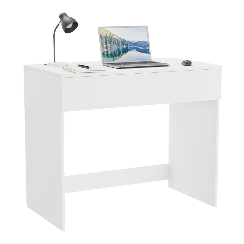 Schreibtisch - 75x77x50 cm - Weiß - kompakt - schmal - mit Produktbild 