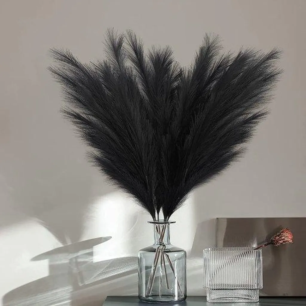 Bouquet de pampas noires pour mariage et salon : lot de 4 tiges 110cm