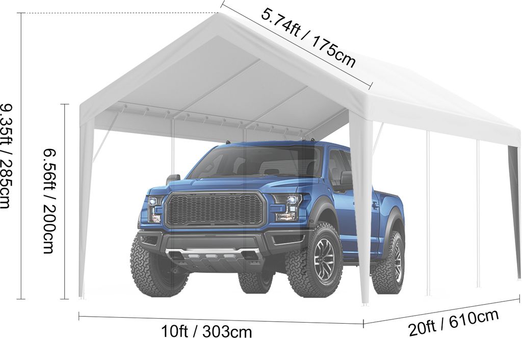 VEVOR Carport Plane 3x6 M – Wasserdicht, UV-geschützt, Für Garage & Outdoor