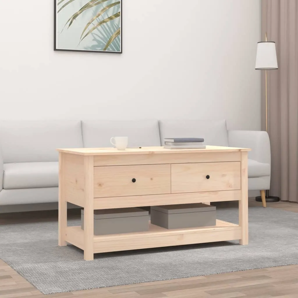Tavolino The Living Store 102x49x55 cm in Legno Pino Massiccio Offerta