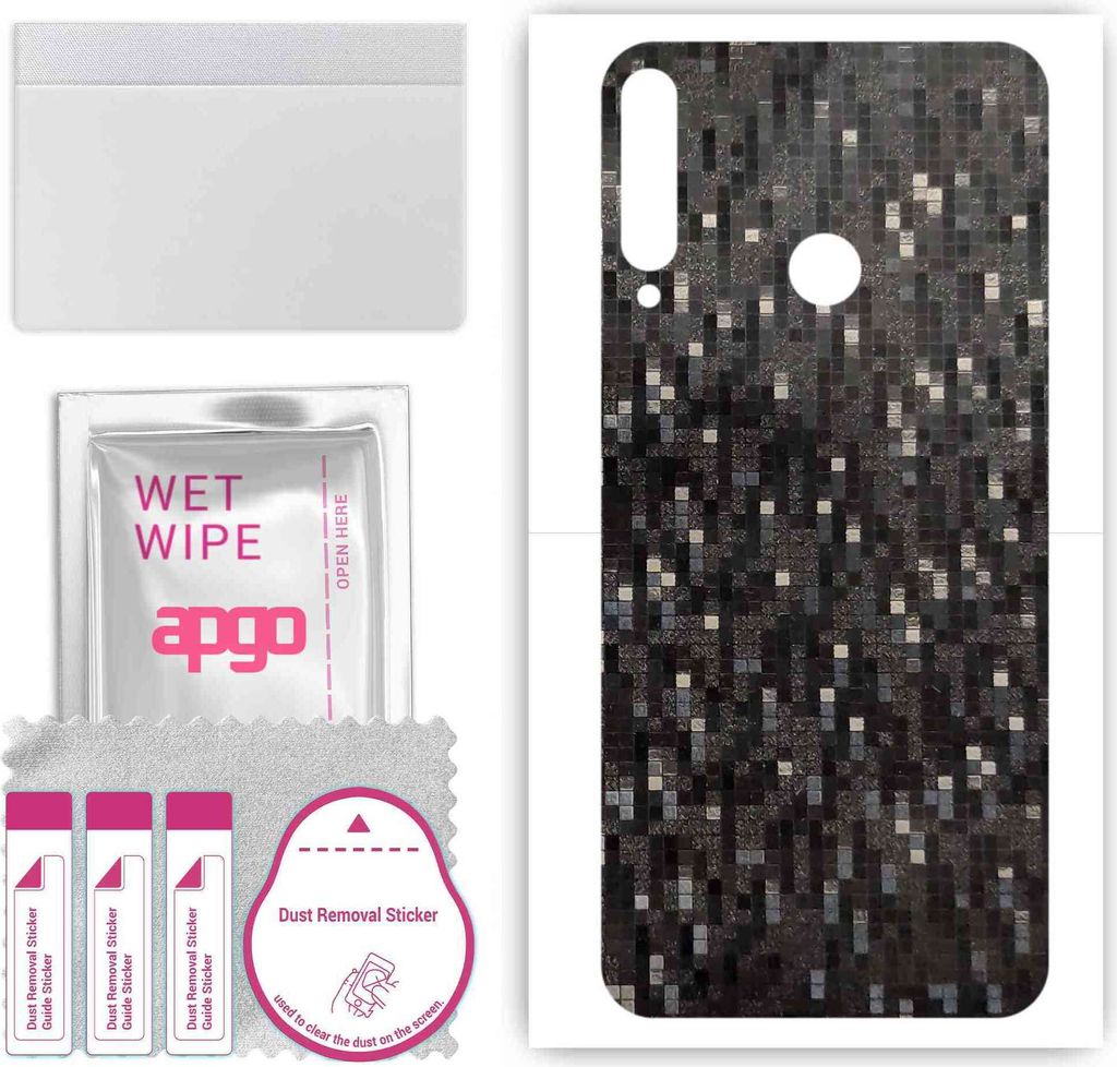apgo Rückseite Schutzfolie, Skin, kompatibel mit Huawei P40 lite E, Hinten Displayschutzfolie aus Vinylfolie, kratzfest, einfache Montage - Carbon...