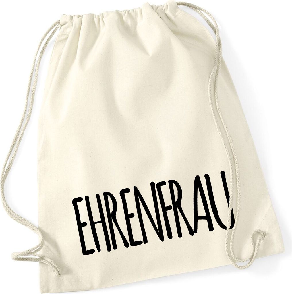 Huuraa Turnbeutel Ehrenfrau Jugendwort 12 Liter Natural Baumwolle Rucksack Geschenkidee