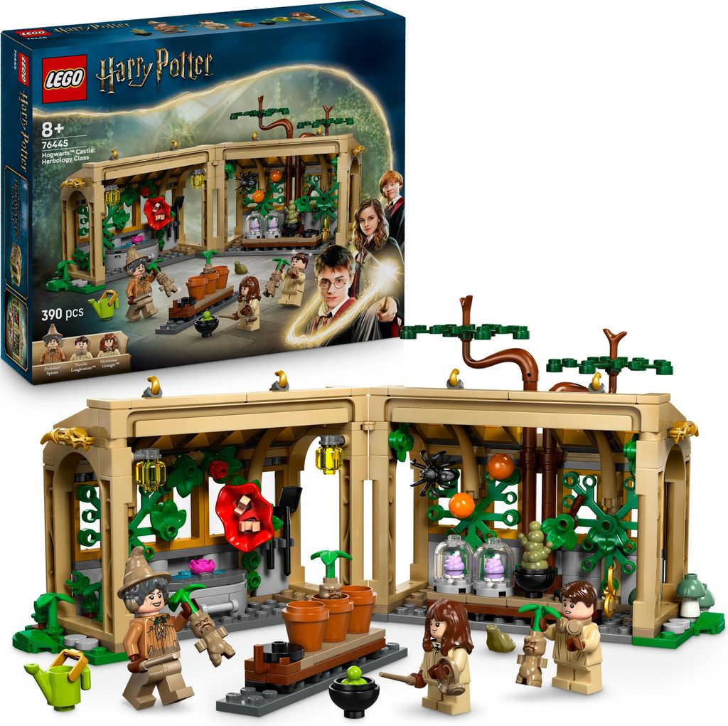 LEGO Harry Potter Schloss Hogwarts: Kräuterkundeunterricht – Spielset mit Neville Longbottom, Hermine Granger, Professor Sprout, 3 Alraunen und ...