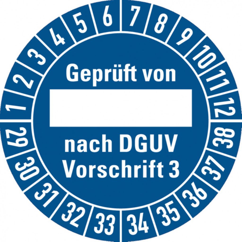 Dreifke Prüfplakette von, nach DGUV Vorschrif - 30 mm Dokumentenfoli...