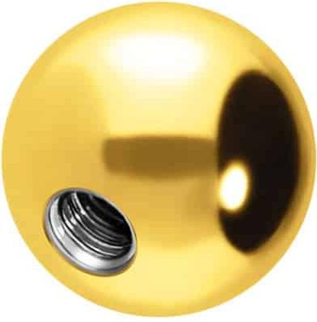 Titan Schraubkugel Gold Gewinde: 1,6mm | Kugelgröße: 3mm