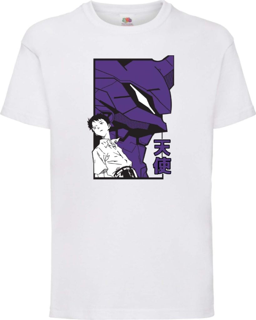 Kinder T-Shirt Japan Animation Manga Anime Comics Neon Anime Genesis Manga Evangelion Shinji Eva Var-038 Shinji Eva, 5-6 Jahr - 116 / Weiß