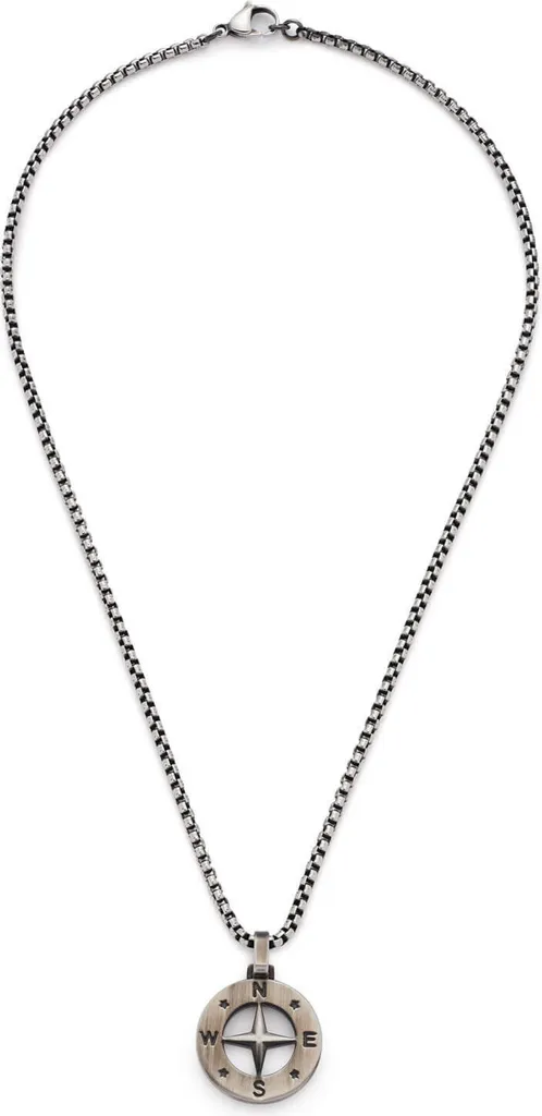 Collier homme acier inoxydable gris Leonardo Alonzo 50 cm anti-terni