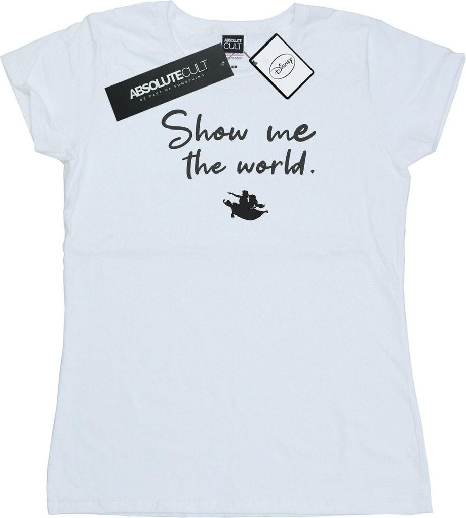 Disney - "Show Me The World" T-Shirt für Damen BI15606 (L) (Weiß)