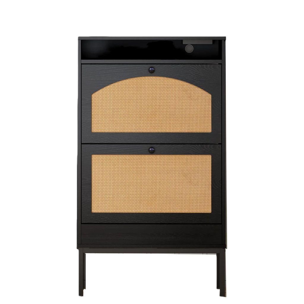 Schuhschrank 59x22.5x103.5 cm Schwarz Melamin Spanplatte Produktbild 