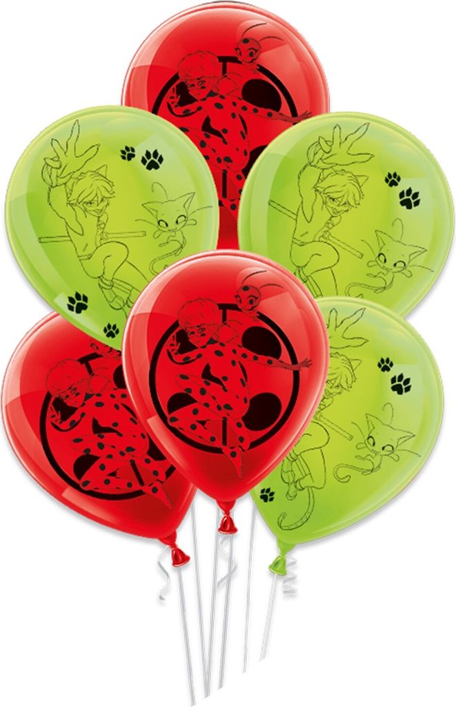 Miraculous Latexballons Set 25 cm10 Stk. Ballons für Luft Produktbild 