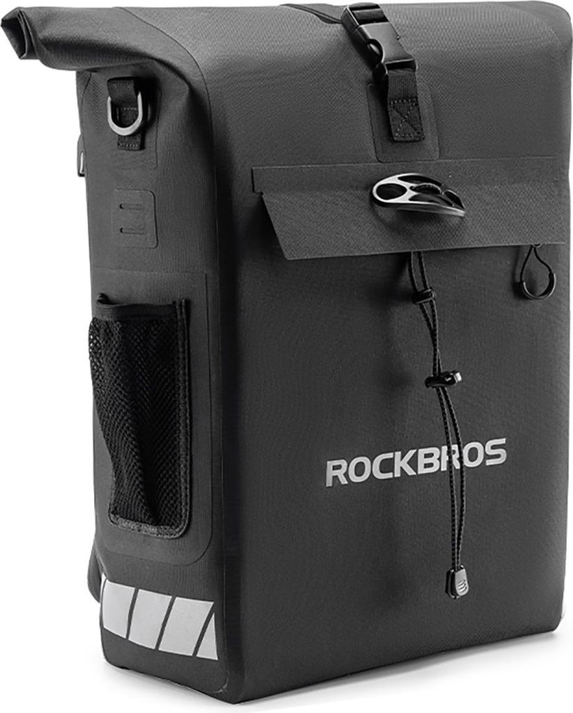 Rockbros Fahrradtasche mit Rucksackfunktion, wasserdicht, mit Helmbefestigung 18l - Schwarz