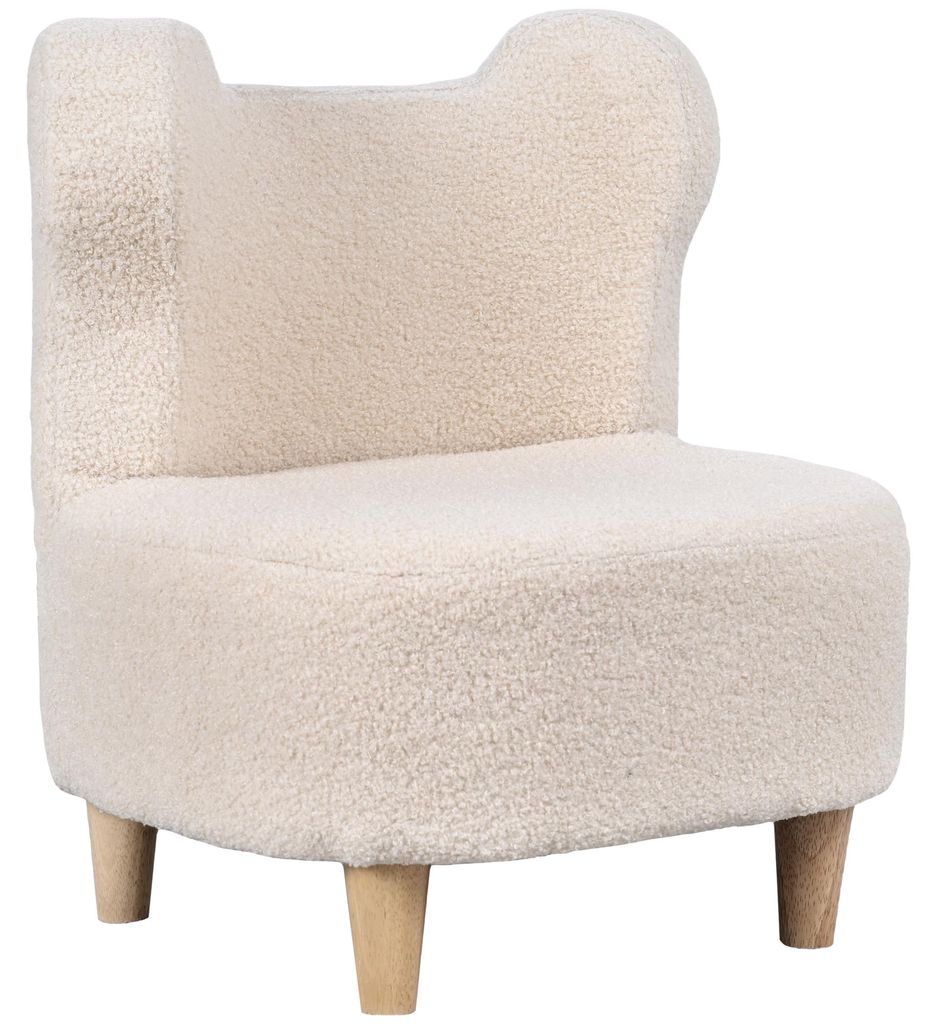 Kindersessel. Plš¹schsessel mit B?renohren. Fleece-Bezug. Schaumstoff. Beige