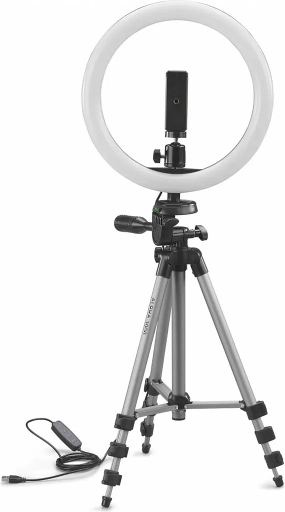 Trépied pour influenceur Cullmann Alpha 1000 et anneau LED de 120 lampes