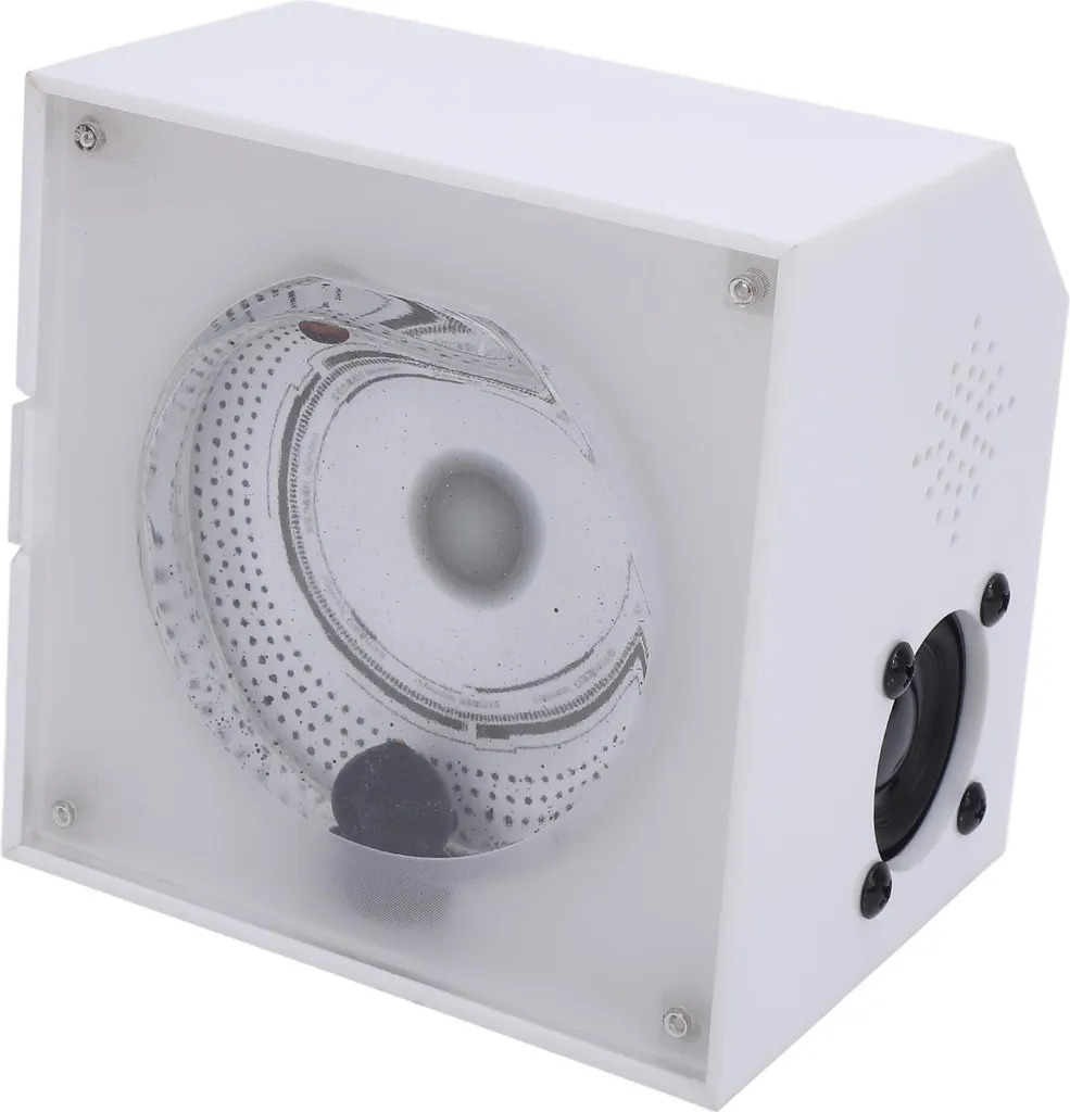 Ferrofluido danzante a ritmo musicale, altoparlante decorativo da 2000 mAh a fluido magnetico per la visualizzazione del suono, bianco