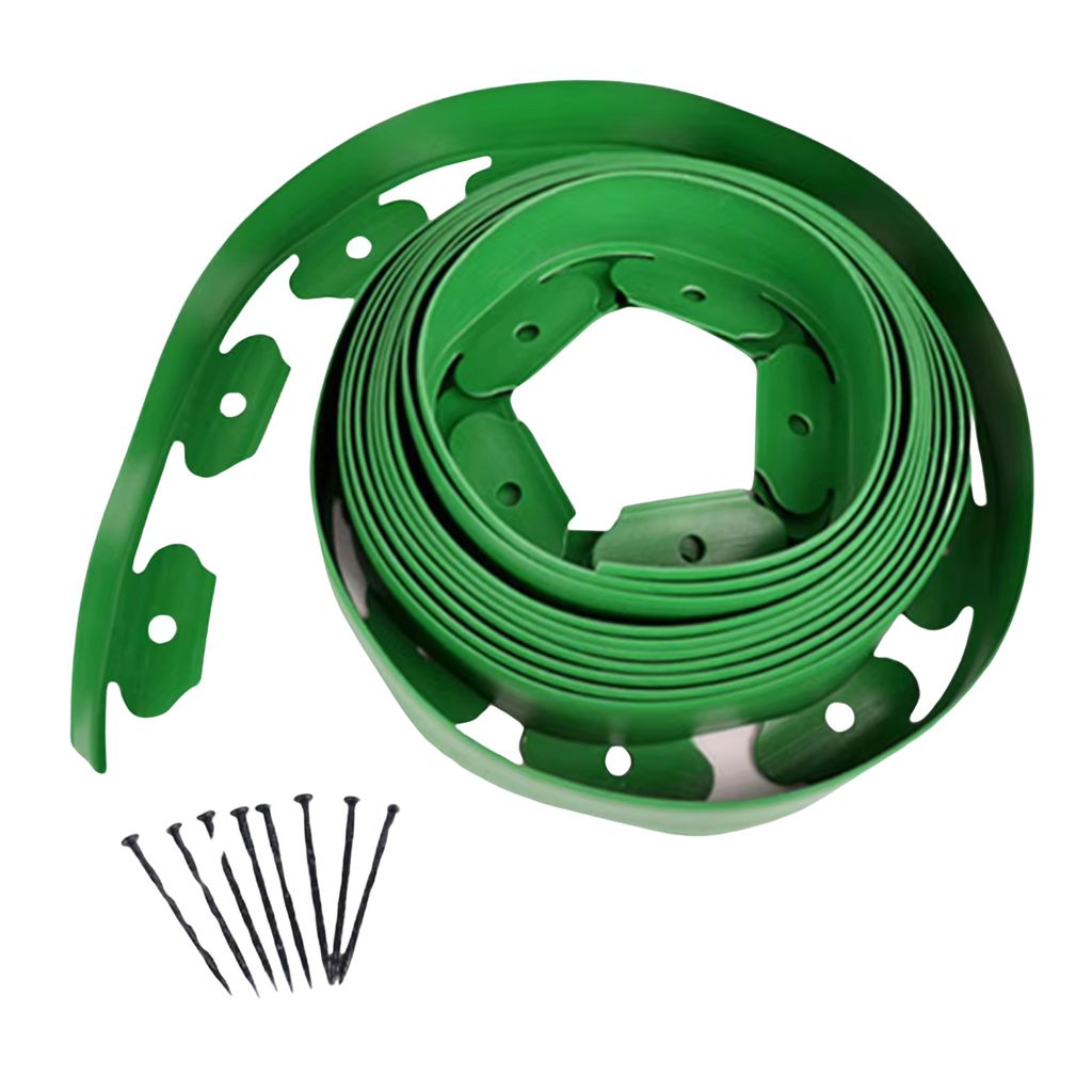 Beeteinfassung - 20 m - Rasenkante aus Kunststoff - Flexible Beetabgrenzung - Gartenumrandung - 5 cm hoch - Grün
