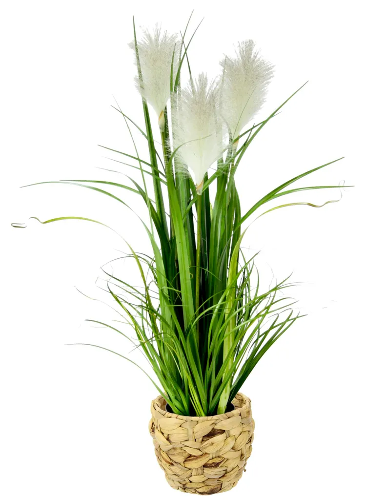 Herbe de bordure artificielle en pot pour décoration intérieure 45cm