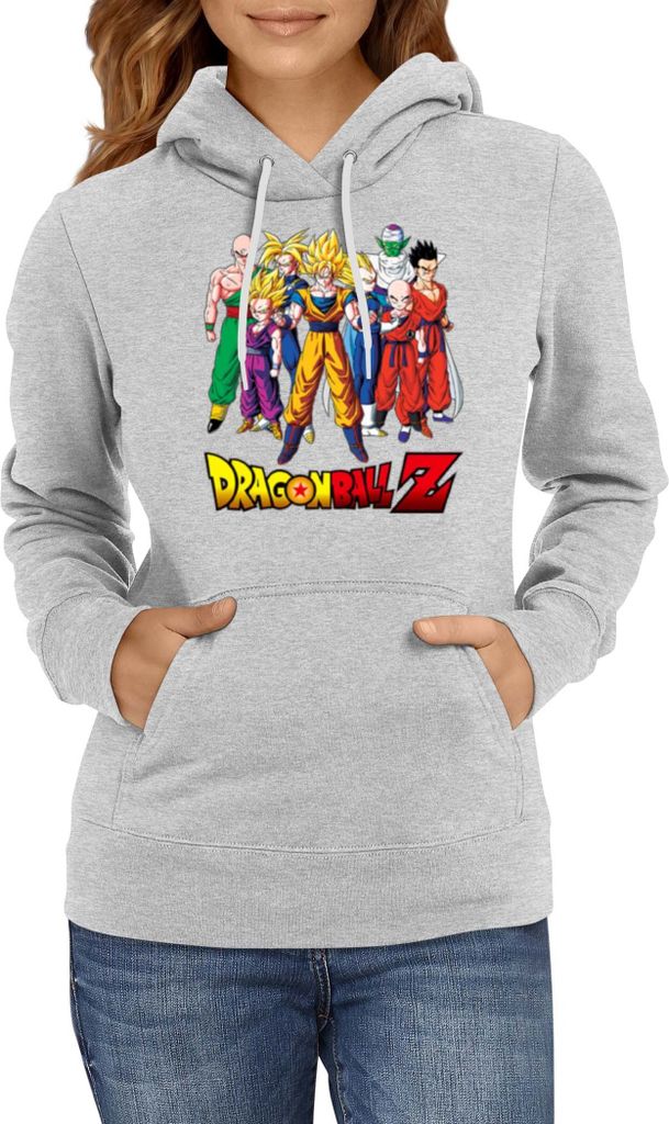 Damen Kapuzenpullover Japan Manga Anime Comics Dragon Anime Manga Ball Z 12, Lady L / Grau