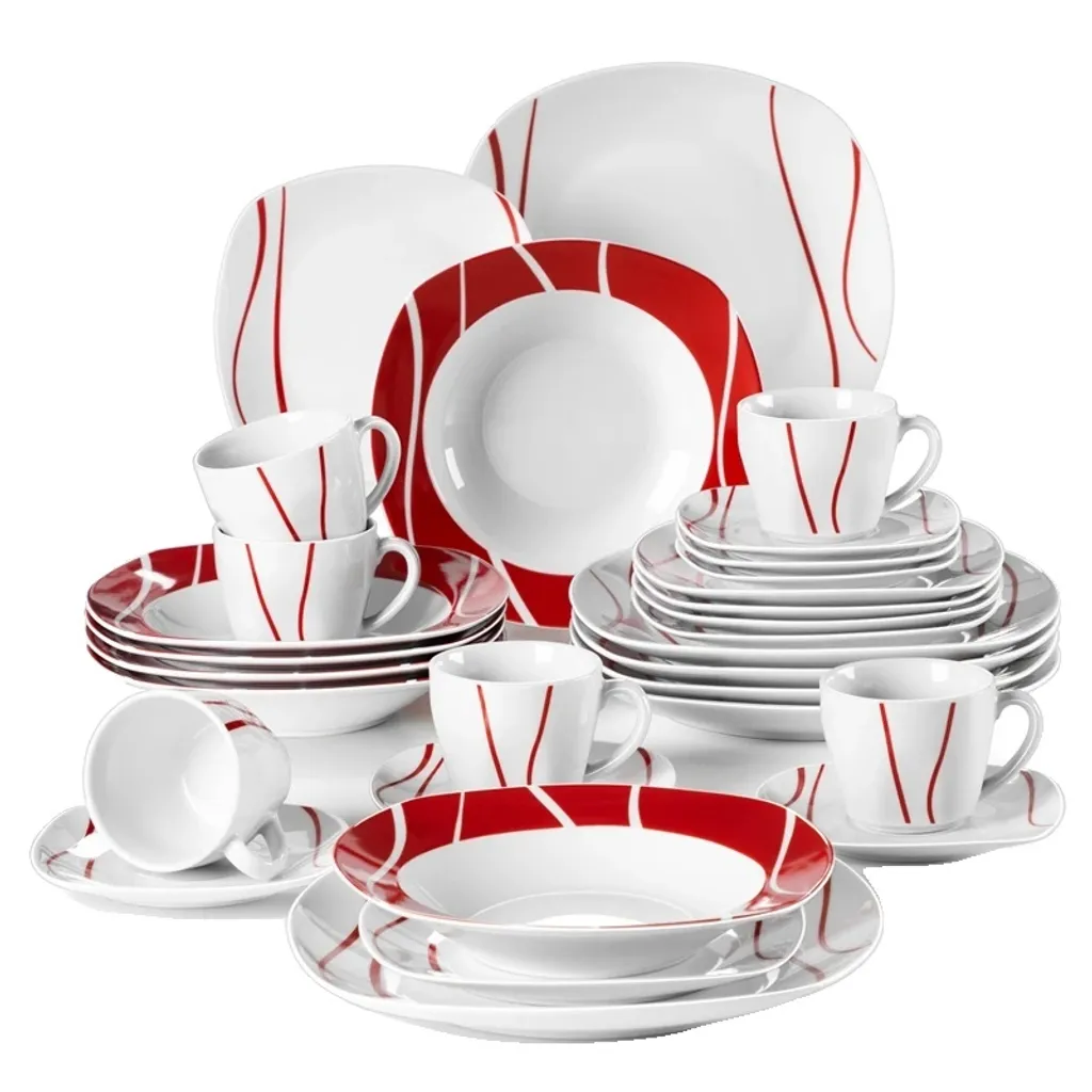 Set Piatti Porcellana Professionale 30pz | Alta Resistenza per 6 Pers.
