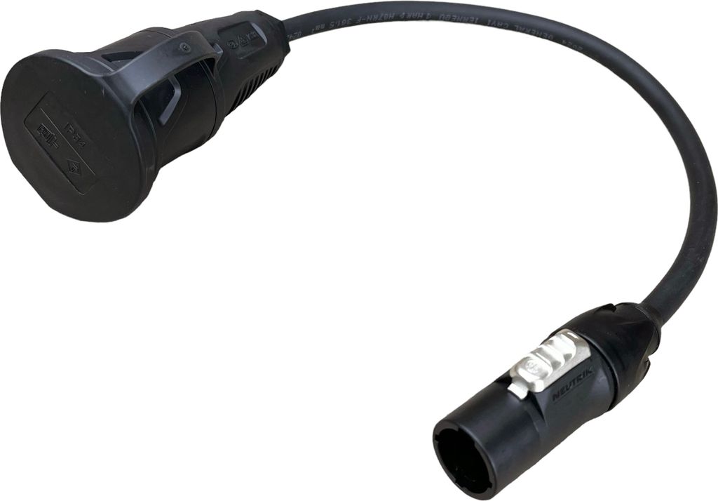 NWP Adapter 0,5m powerCON True1 Stecker auf Schuko Kupplung - 3x1,5mm² - Gummischlauchleitung - NAC3M-TRUE1-S