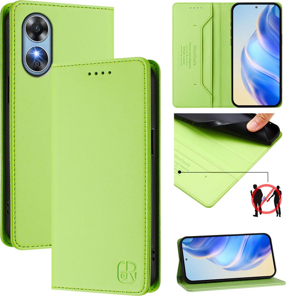 Lederhülle für Oppo A17 4G Hülle Flip Brieftasche Produktbild 