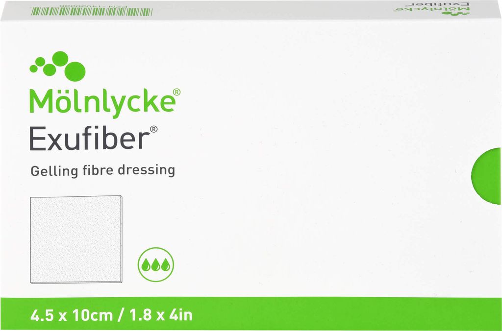 Exufiber 4,5x10 cm Gel-Faserverband 10 St