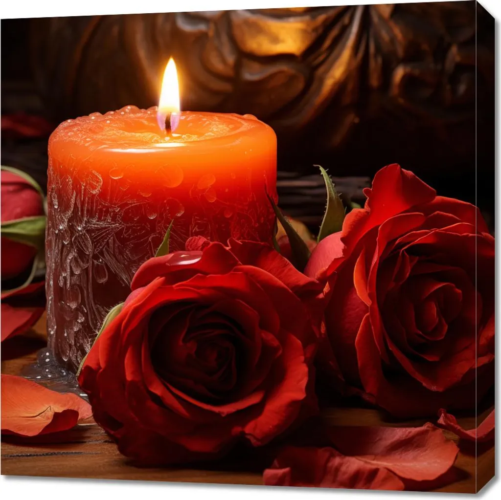 Quadro 70x70 cm Il calore di una serata romantica