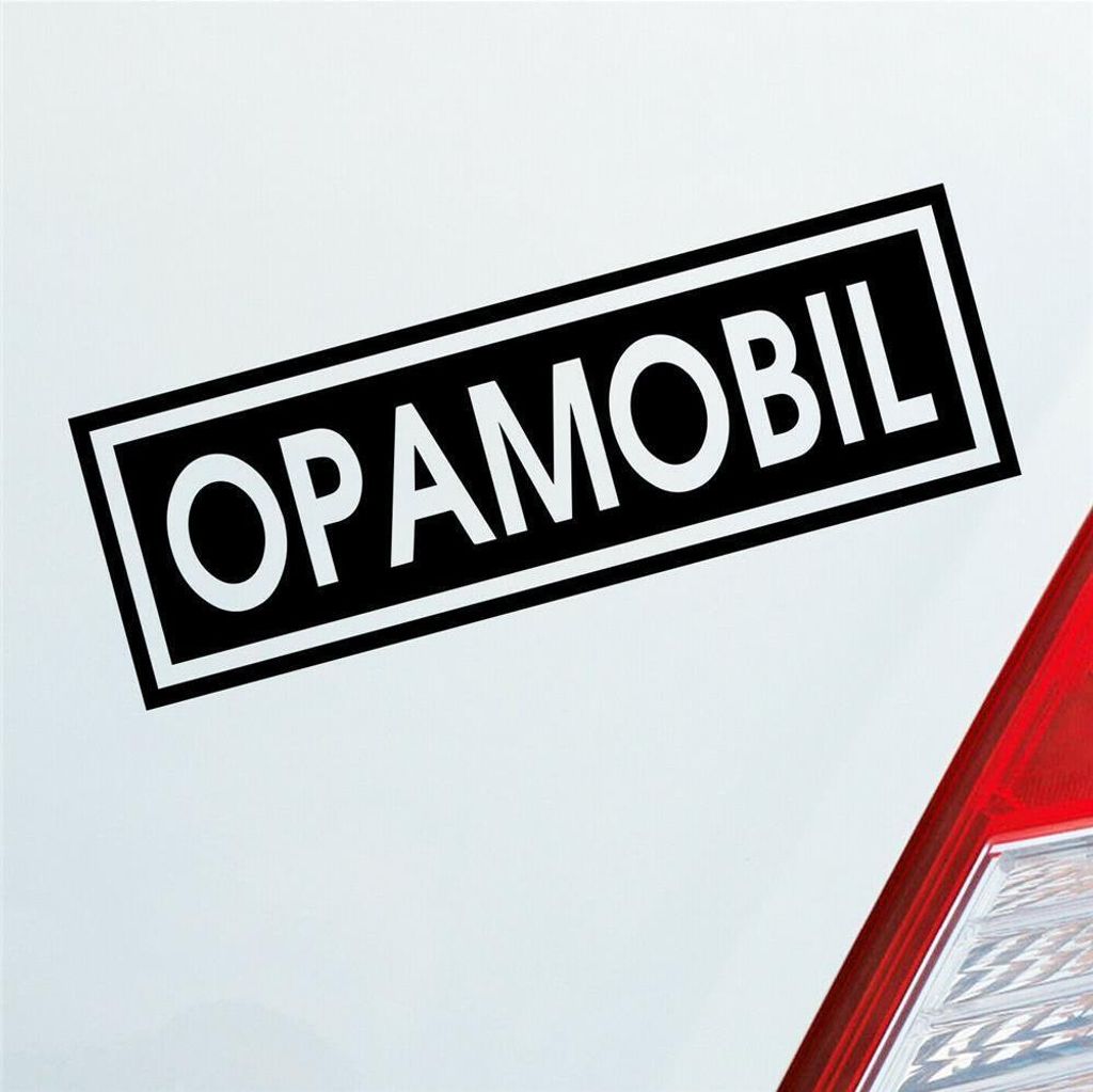 Auto Aufkleber Opamobil Oma Opa Enkel Familie Liebe 15x5 cm Schwarz Glanz Sticker Heckscheibenaufkleber