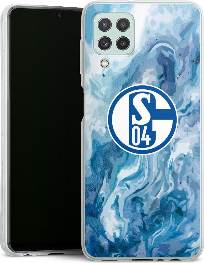 DeinDesign Handyhülle für Samsung Galaxy A22 4G Silikon Hülle Case Smartphone Schutzhülle FC Schalke 04 Fanartikel Logo