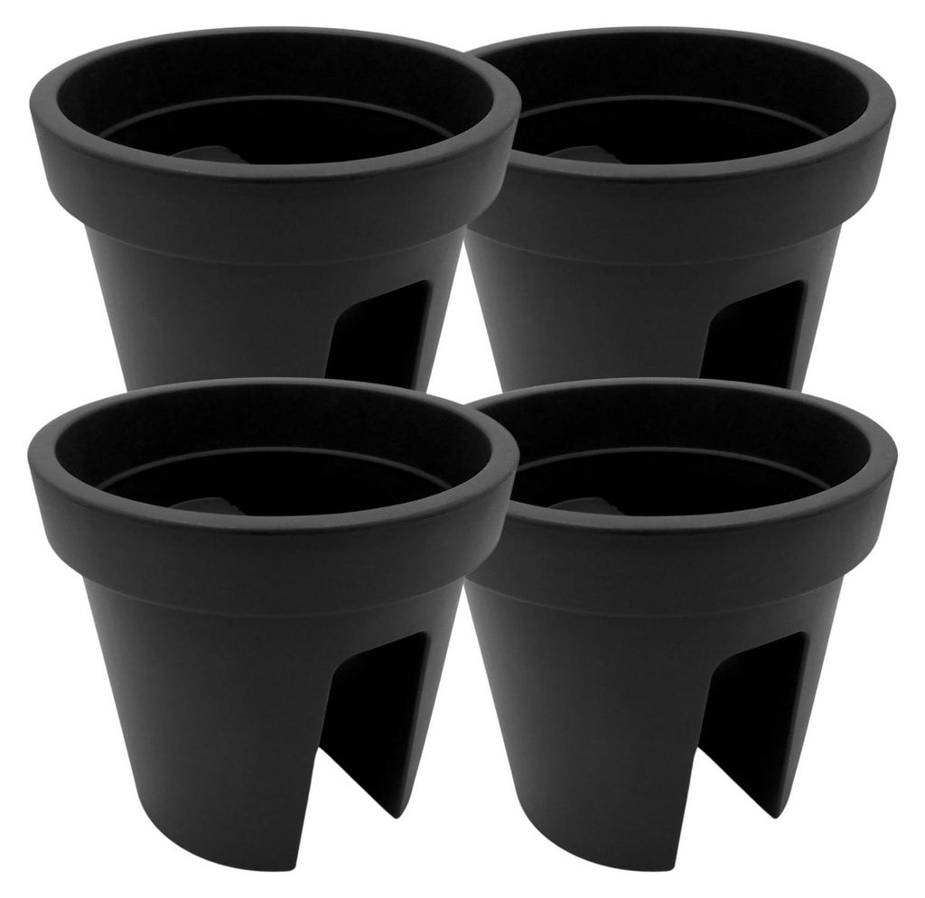 Geländertopf anthrazit 4er-Set Balkontopf Balkonkasten Produktbild 