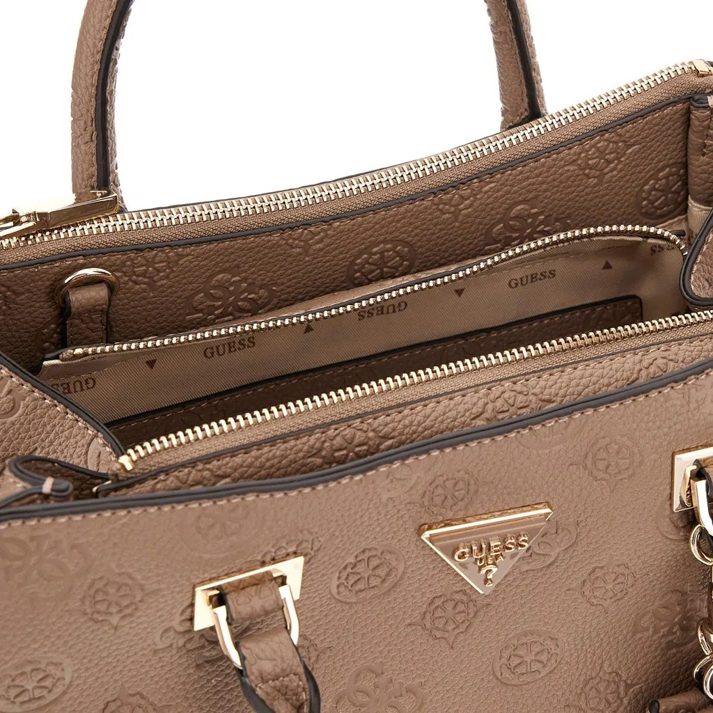 Sac Guess Cresidia II Society Brun Clair - Finition Texturée Premium