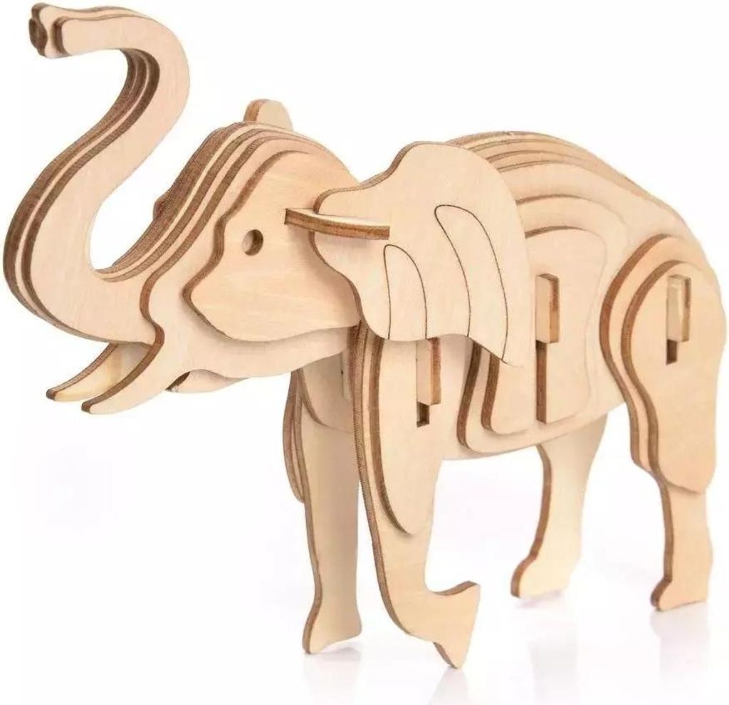 Little Story Holz Puzzle pädagogisch Modell 3D Elefant Tier Set Do Self Für Kinder Erwachsene Modellbau DIY