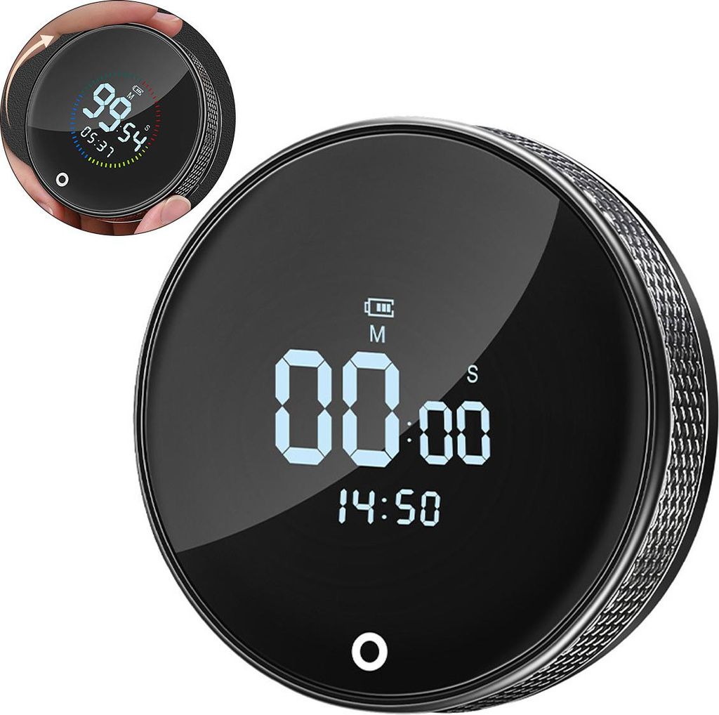 Multifunktion LED Timer, Digital Küchentimer für Küche, Fitness & Büro, magnetisch, Countdown & Countup, Lautstärke & Helligkeit einstellbar