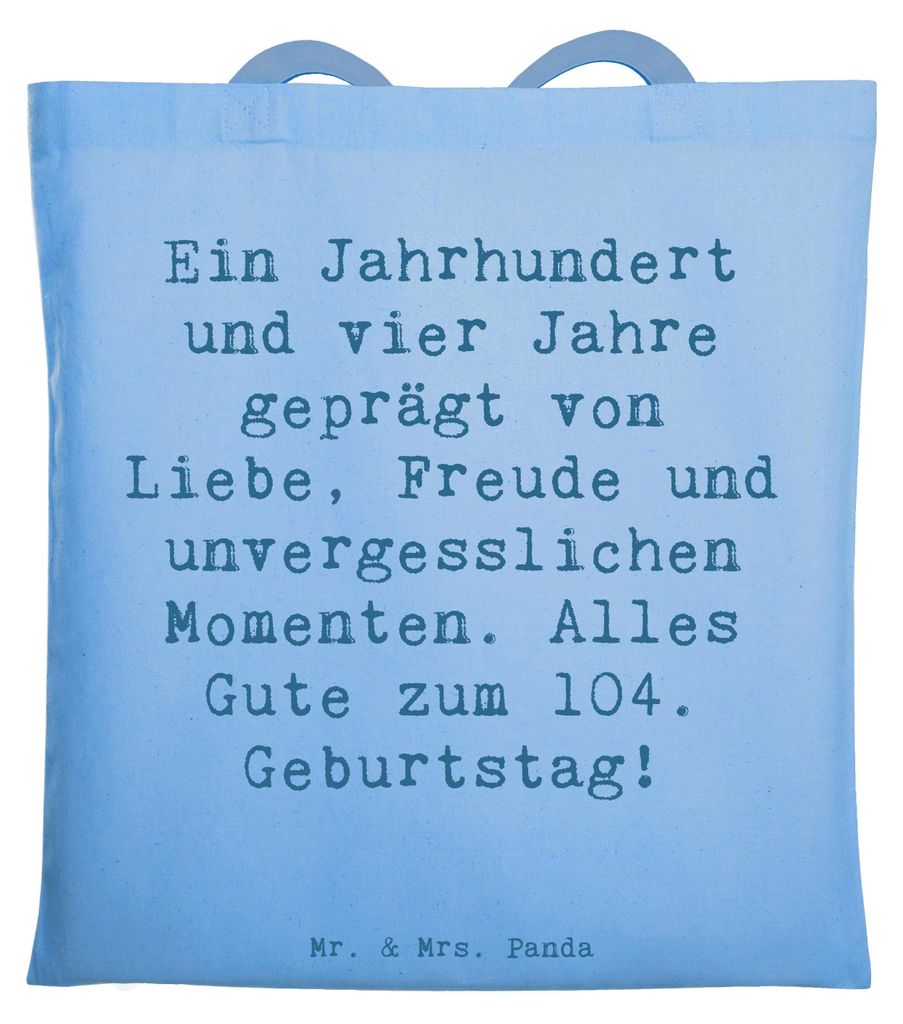 Mr. & Mrs. Panda Jutebeutel Spruch 104. Geburtstag - Sky Produktbild 