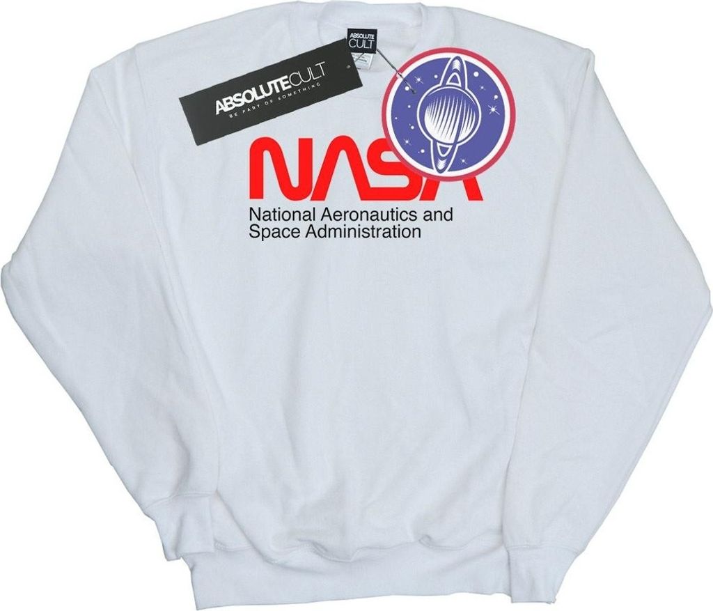 NASA - "Aeronautics And Space" Sweatshirt für Herren BI48128 (L) (Weiß)