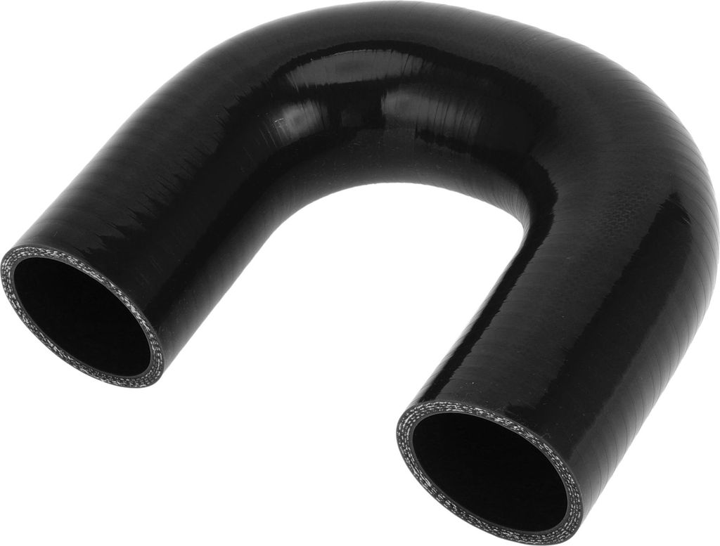 1 Stück 48mm/1,89" ID 120mm/4,72" Länge 180 Grad Schwarzer Autosilikonschlauch Kühlmittelschlauch Universal