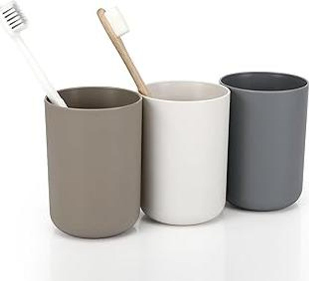 Farerkass Zahnbürstenbecher, 3 Stück 300ML Zahnputzbecher, Toothbrush Holder, Zahnbürsten Becher für Zahnbürste und Zahnpasta aus Kunststoff i...
