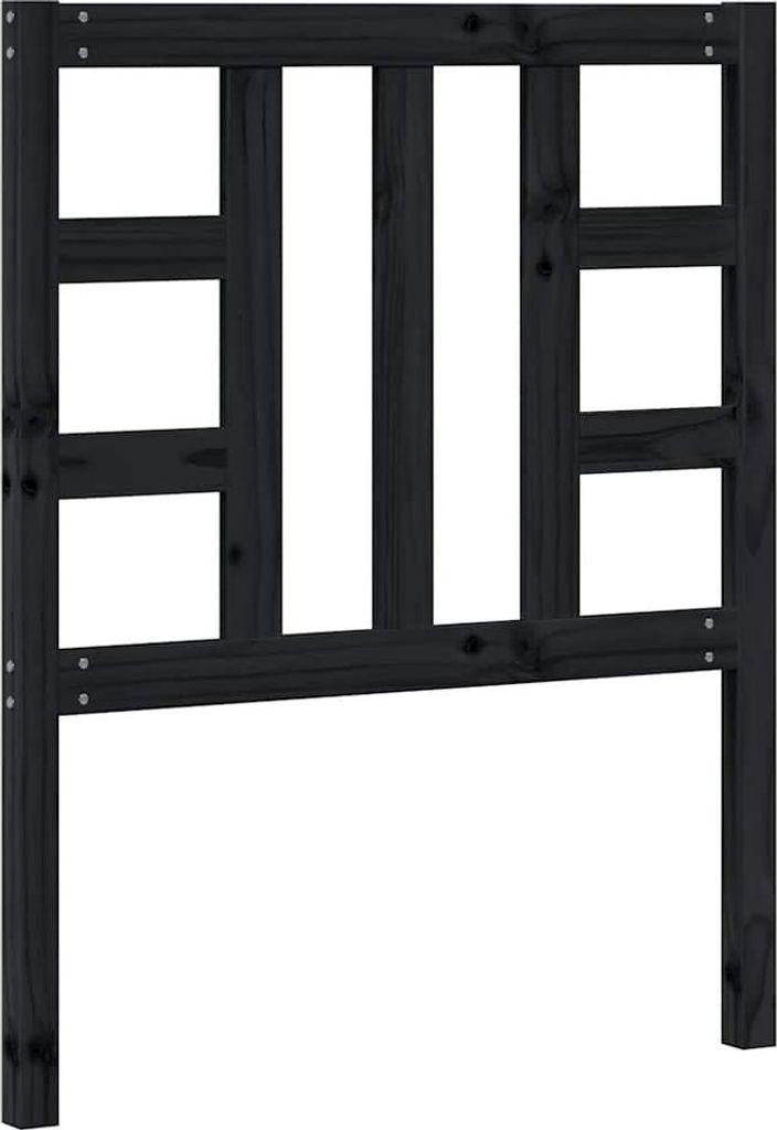 vidaXL Kopfteil Schwarz 81x4x100 cm Massivholz Kiefer