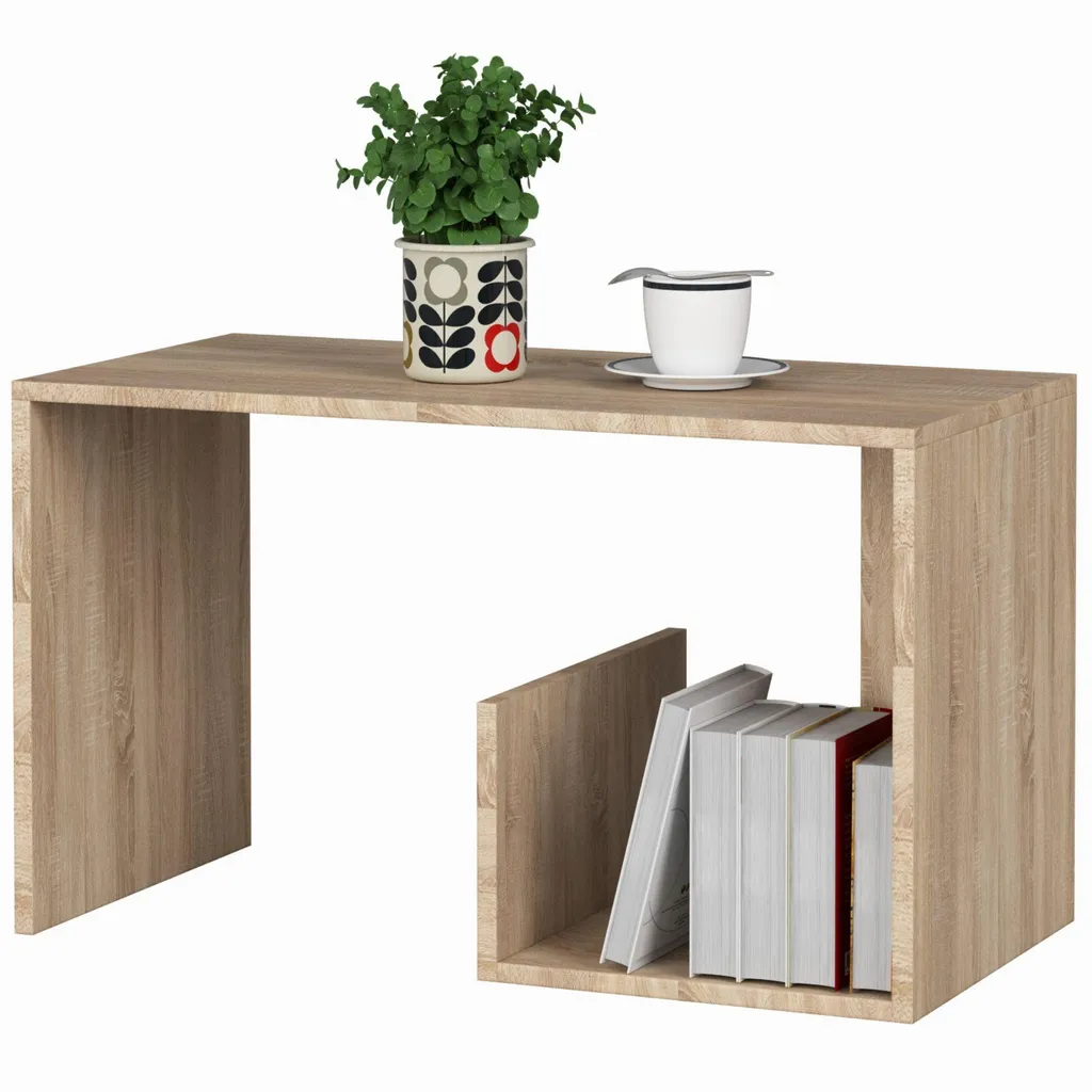 Petite Table Basse Robuste Chêne Sonoma 80x40x45 cm - Finition Durable