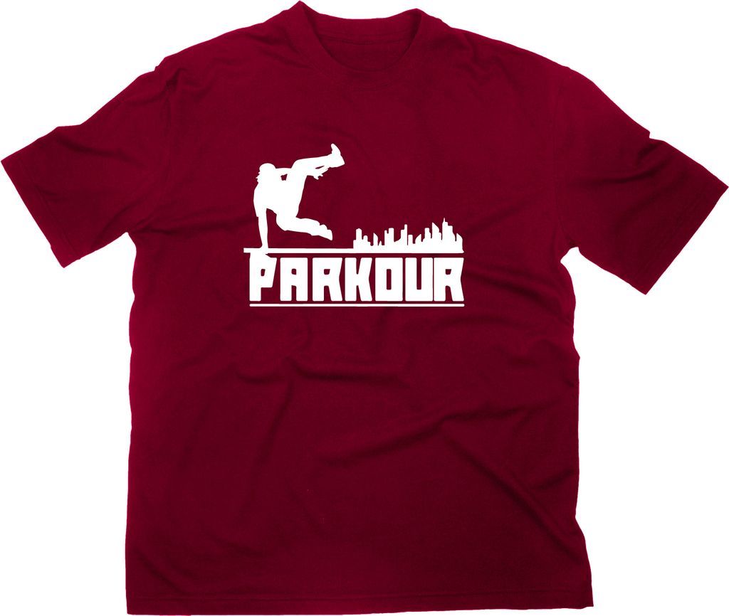 Styletex23 T-Shirt Parkour Akrobatik Logo, Traceur, maroon, XL