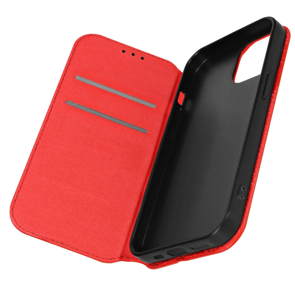 Custodia Protettiva iPhone 15 Ecopelle Rosso - Edizione Classica