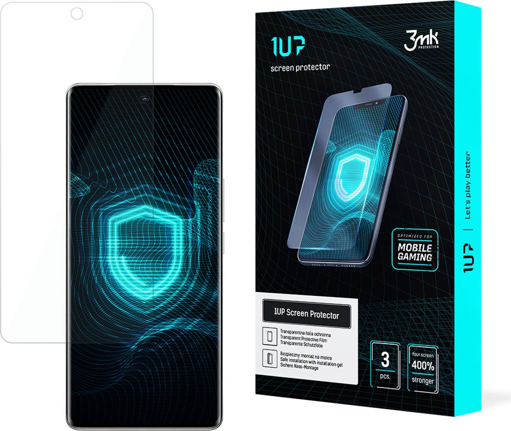 3mk Display Schutzfolie 1UP für Vivo S19 Pro V2362A transparent Gaming (3 Stück)