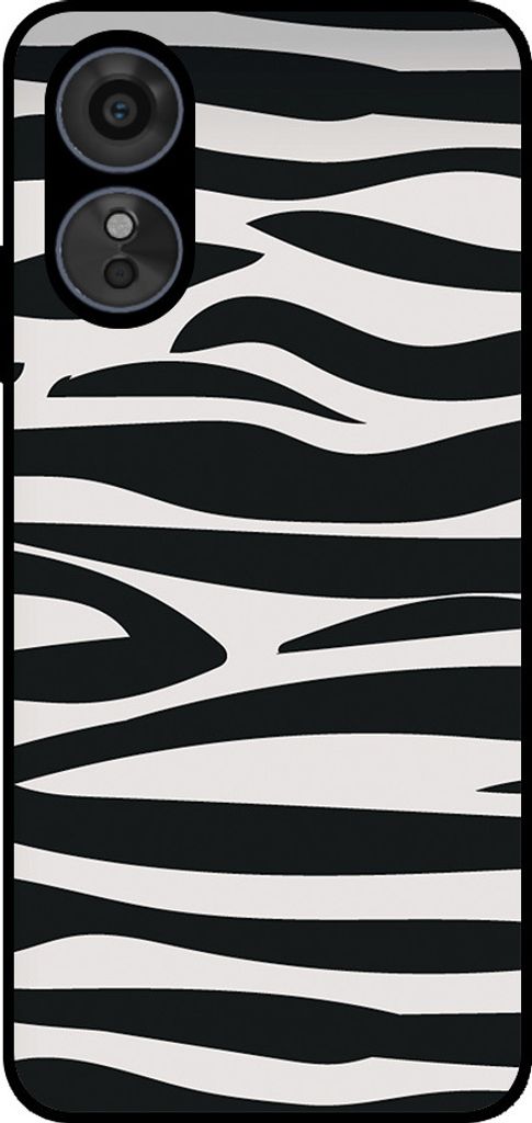 Smartphonica Phone Case Passend für Oppo A58 5G / A78 5G mit Zebradruck - TPU Rückseite Abdeckung Fall Zebra-Design - Schwarz Weiß