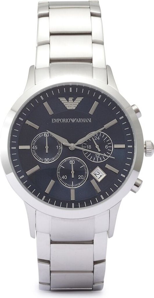 Armani Chronograph Ar2448 Silberne Armani Uhr Herren Emporio