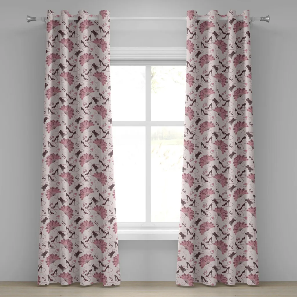 Tenda Vintage Rosa ABAKUHAUS 280x225cm | Arredo Retrò Shabby Chic