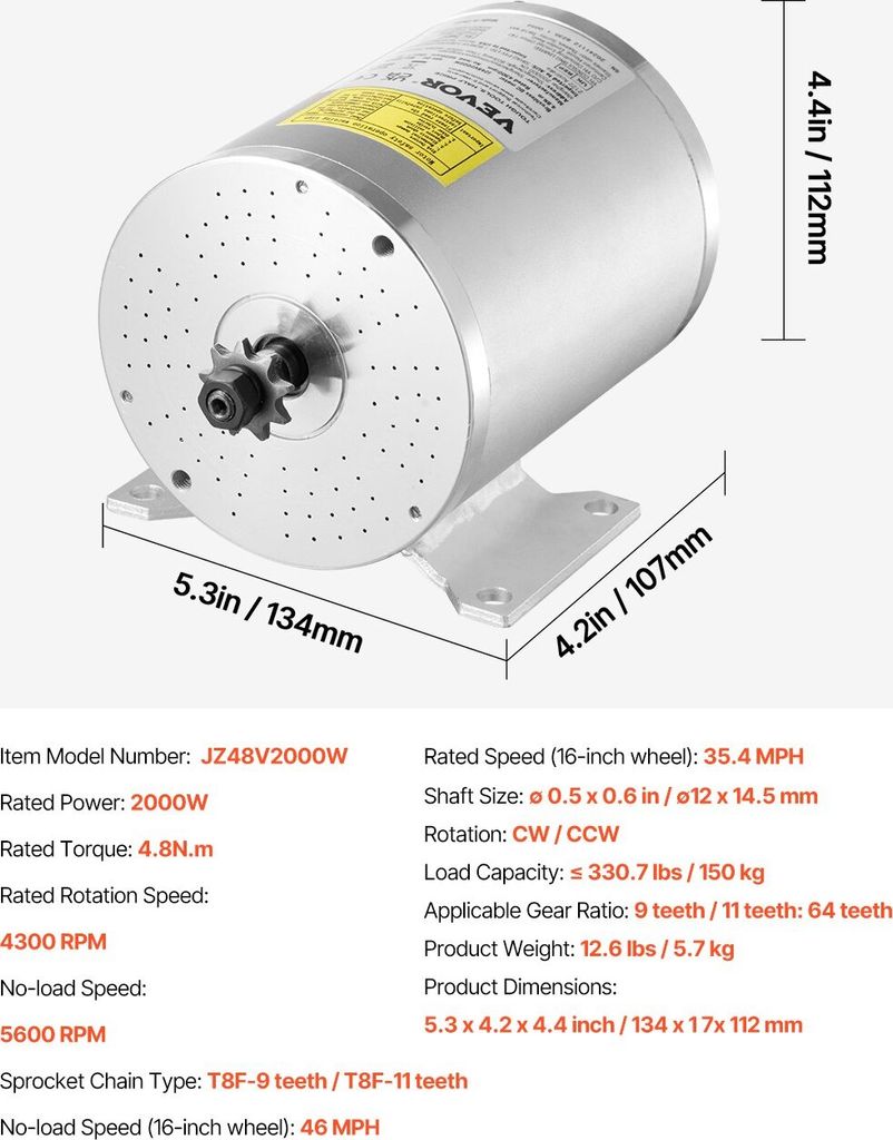 Gleichstrommotor 48V Dc 1800 Watt Elektromotor Gleichstrommotor Gleichstrommotor 48V Dc 1800 Watt Elektromotor Gleichstrommotor
